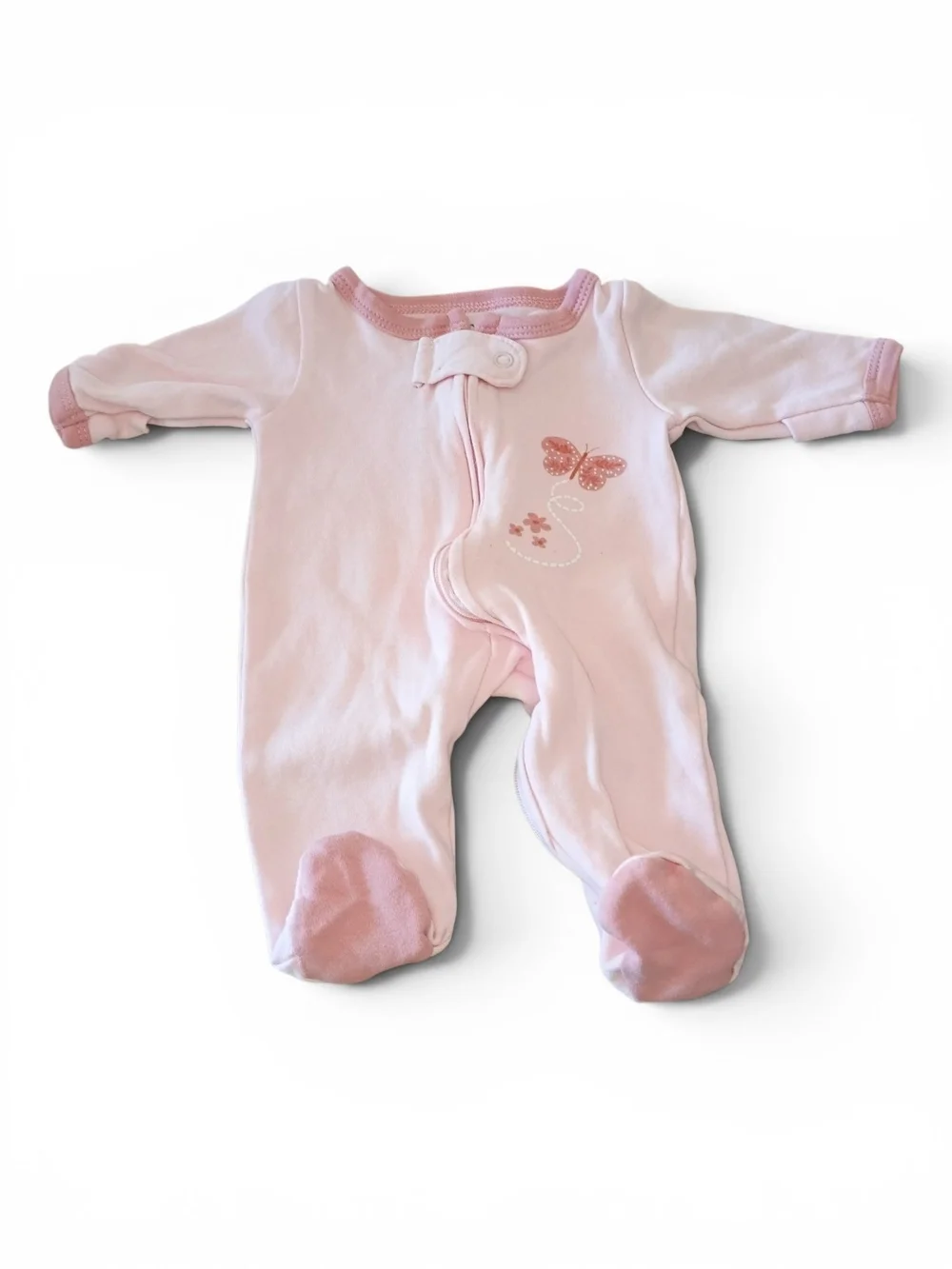 The Peanutshell Baby Girls Footed One-Piece Set, 4-Pack And Washcloths Bundle